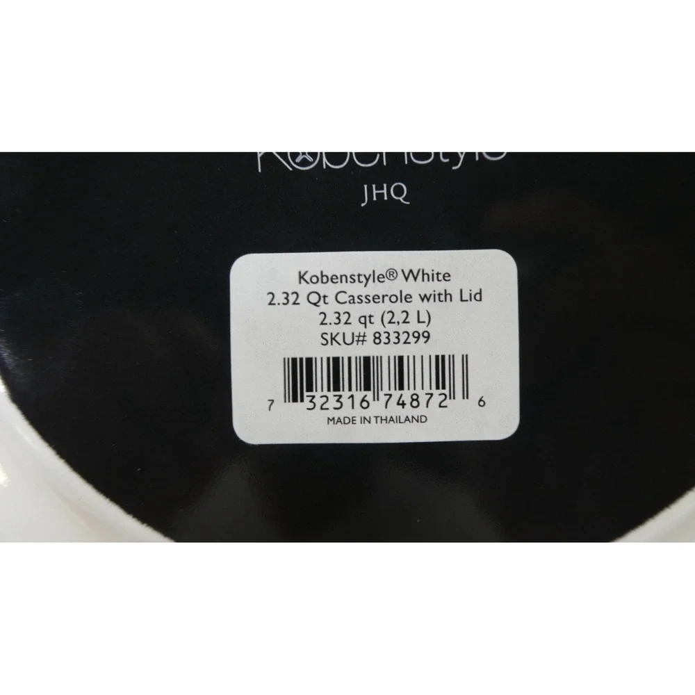 Dansk JHQ Kobenstyle White Casserole, 4.1 LB Casserole, 2-Quart - New - Picture 5 of 6